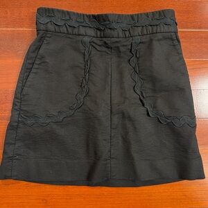 RED Valentino Black Mini Skirt with Ruffle Detail